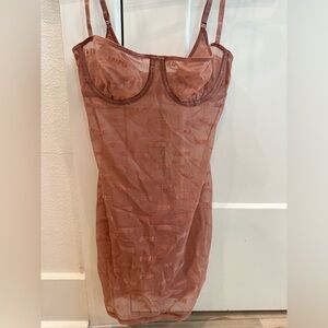 SKIMS SLIP DRESS (ROSE CLAY)